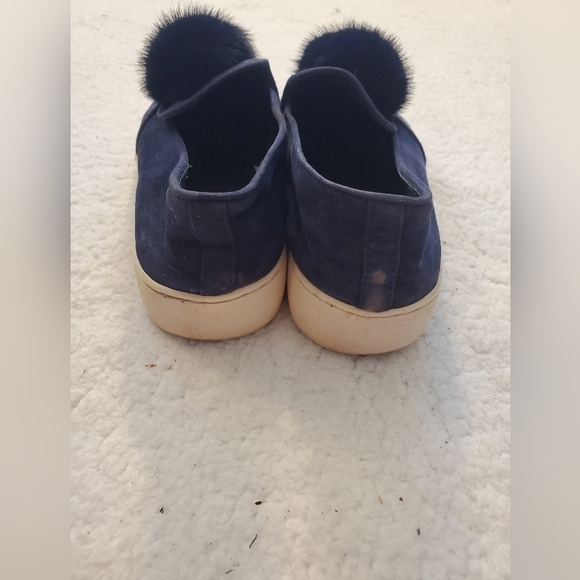 Michael Kors Collection Eddy Pom-Pom Suede Slip-On Sneakers Navy Size 6.5 US - Picture 10 of 16